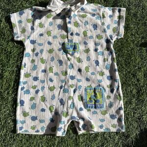 Vintage Small Steps Romper Baby Boy 18 Months Fish 100% Cotton 90s One Piece‎